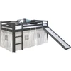 Homestyle4U Dviaukštė lova, 207.5x110x219.5 cm, pilka