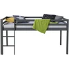 Homestyle4U Dviaukštė lova, 207.5x110x96.5 cm, pilka