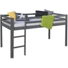 Homestyle4U Dviaukštė lova, 207.5x110x96.5 cm, pilka
