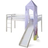 Homestyle4U Dviaukštė lova, 207.5x228x219.5 cm, balta