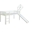 Homestyle4U Dviaukštė lova, 207.5x228x219.5 cm, rožinė