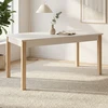 Homestyle4U Ištraukiamas valgomojo stalas 160-200x80x77 cm, bežinis/ąžuolo, medis, 8 asmenims