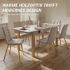 Homestyle4U Ištraukiamas valgomojo stalas 160-200x80x77 cm, bežinis/ąžuolo, medis, 8 asmenims