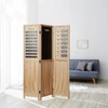 Homestyle4U Kambario pertvara, medinė 3 dalių juodos lentos privatumo ekranas-organizatorius, 120x2x170 cm, ruda