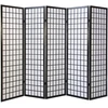Homestyle4U Kambario pertvara, Shoji 5 dalių sulankstoma, 220x2.2x175 cm, juoda