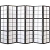Homestyle4U Kambario pertvara, Shoji 6 dalių sulankstoma, 264x2,2x175 cm, juoda