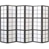 Homestyle4U Kambario pertvara, Shoji 6 dalių sulankstoma, 264x2,2x175 cm, juoda