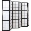 Homestyle4U Kambario pertvara, Shoji 6 dalių sulankstoma, 264x2,2x175 cm, juoda