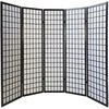 Homestyle4U Kambario pertvara, Shoji 5 dalių sulankstoma, 220x2.2x175 cm, juoda