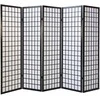 Homestyle4U Kambario pertvara, Shoji 5 dalių sulankstoma, 220x2.2x175 cm, juoda