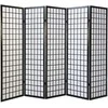 Homestyle4U Kambario pertvara, Shoji 5 dalių sulankstoma, 220x2.2x175 cm, juoda