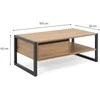 Homestyle4U Kavos staliukas, 100x55x40 cm, pilka