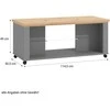Homestyle4U Kavos staliukas, 114.5x49x50.5 cm, pilka ir ruda