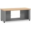Homestyle4U Kavos staliukas, 114.5x49x50.5 cm, pilka ir ruda