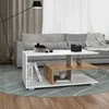 Homestyle4U Kavos staliukas, 90x41x50 cm, balta, ruda