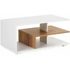 Homestyle4U Kavos staliukas, 90x41x50 cm, balta, ruda