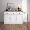 Homestyle4U Komoda, 122.5x82x42 cm, Balta