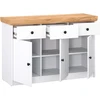 Homestyle4U Komoda, 122.5x82x42 cm, Balta