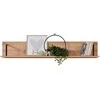 Homestyle4U Sieninė lentyna, 137.5x24x21 cm, juoda, ruda