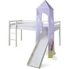 Homestyle4U Dviaukštė lova, 207.5x228x219.5 cm, balta