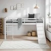 Homestyle4U Dviaukštė lova, 207.5x110x217.5 cm, balta