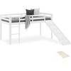 Homestyle4U Dviaukštė lova, 207.5x110x217.5 cm, balta