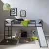 Homestyle4U Aukšta lova, 207.5x110x219.5 cm, pilka