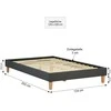 Lova Homestyle4U Lovos rėmas, aptrauktas dvigubas futonas, 124x203x29.5 cm, pilka