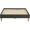 Lova Homestyle4U Lovos rėmas, aptrauktas dvigubas futonas, 124x203x29.5 cm, pilka