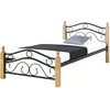 Homestyle4U Viengulė lova, 99x211x86.5 cm, juoda