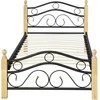 Homestyle4U Viengulė lova, 99x211x86.5 cm, juoda