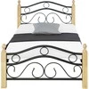 Homestyle4U Viengulė lova, 99x211x86.5 cm, juoda