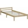 Homestyle4U Viengulė lova, 96x206 cm, ruda