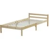 Homestyle4U Viengulė lova, 96x206 cm, ruda