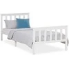 Homestyle4U Viengulė lova, medinė Shaker stiliaus dienos lova, 98x206x82 cm, balta