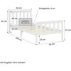 Homestyle4U Viengulė lova, medinė Shaker stiliaus dienos lova, 98x206x82 cm, balta