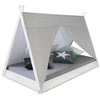 Homestyle4U Vaikiška lova, Tipi palapinės lova, 105.5x208x132.5 cm, balta pilka