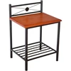 Homestyle4U Naktinis staliukas, 45x35x64 cm, juodas, rudas