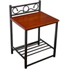 Homestyle4U Naktinis staliukas, 45x35x64 cm, juodas, rudas