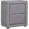 Homestyle4U Naktinis staliukas, 47x54x29 cm, pilkas audinys