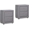 Homestyle4U Naktinis staliukas, 47x54x29 cm, pilkas audinys