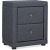 Homestyle4U Naktinis staliukas, 47x54x29 cm, pilkas audinys