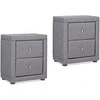 Homestyle4U Naktinis staliukas, 47x54x29 cm, pilkas audinys
