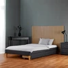 Homestyle4U Paminkštinta lova, 145x32x210 cm, pilka