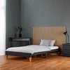 Homestyle4U Paminkštinta lova, 145x32x210 cm, pilka