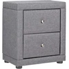 Homestyle4U Naktinis staliukas, 47x54x29 cm, pilkas audinys