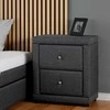 Homestyle4U Naktinis staliukas, 47x54x29 cm, pilkas audinys