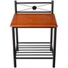 Homestyle4U Naktinis staliukas, 45x35x64 cm, juodas, rudas