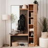Homestyle4U Prieškambario spintos komplektas, 122x190x37 cm, ruda