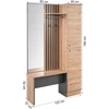 Homestyle4U Prieškambario spintos komplektas, 122x190x37 cm, ruda